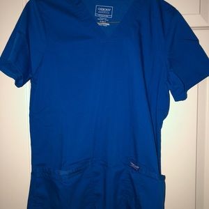 Royal blue scrub top